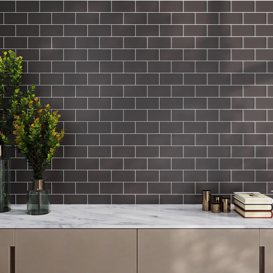 Ash Gray 3x6 Matte Subway Glass Tile (40 pack, 5 sq ft/case)