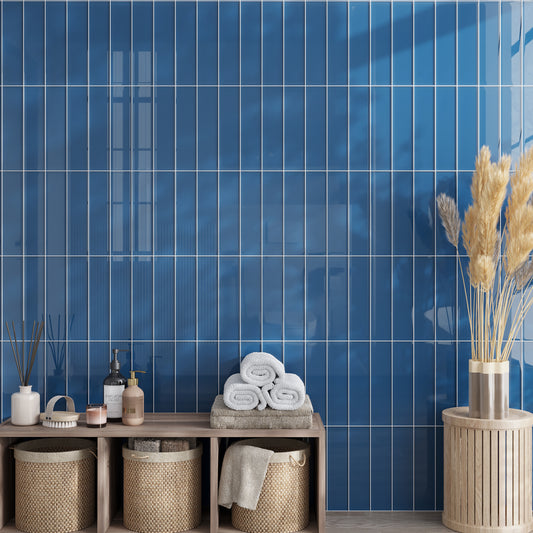 Cerulean Blue 3x12 Glossy Subway Glass Tile (20 pack, 5 sq ft/case)
