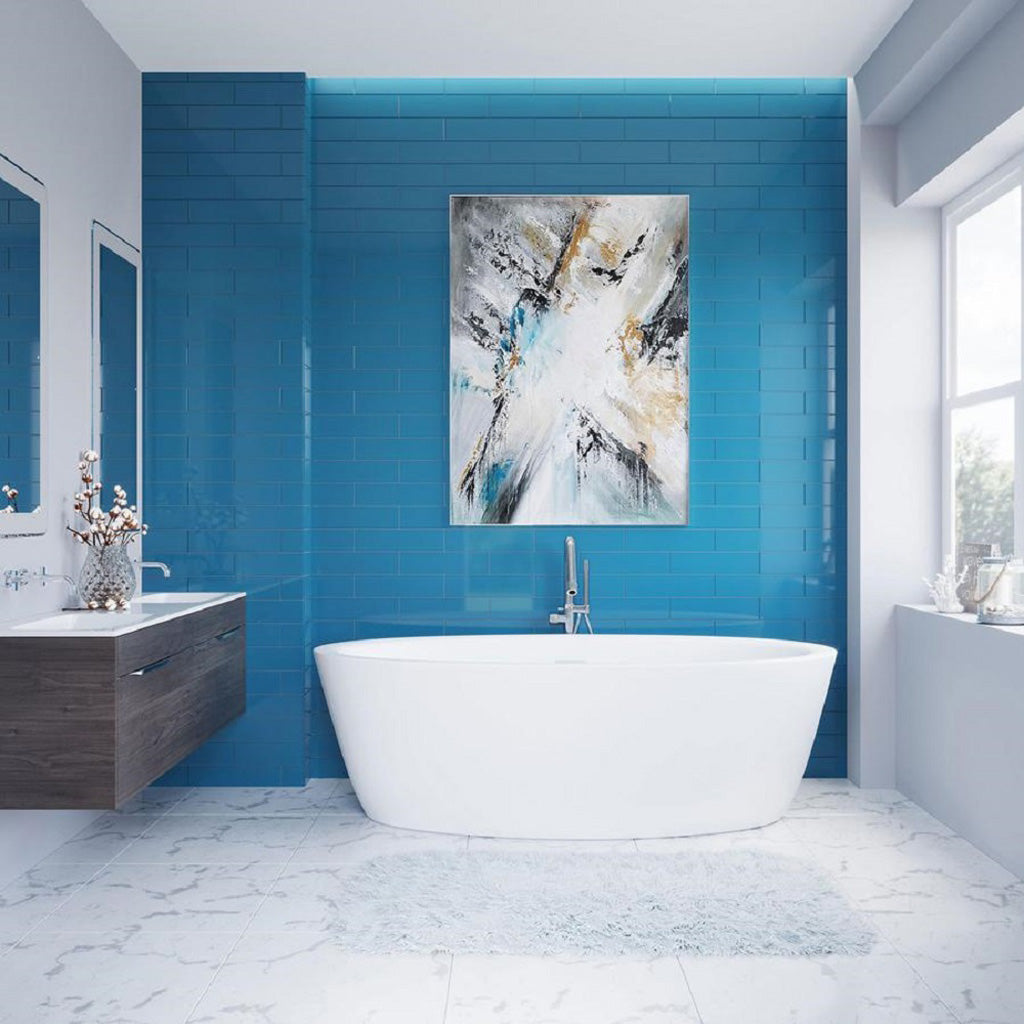 Cerulean Blue 4x16 Glossy Subway Glass Tile (12 pack, 5.33 sq ft/case) - Sample