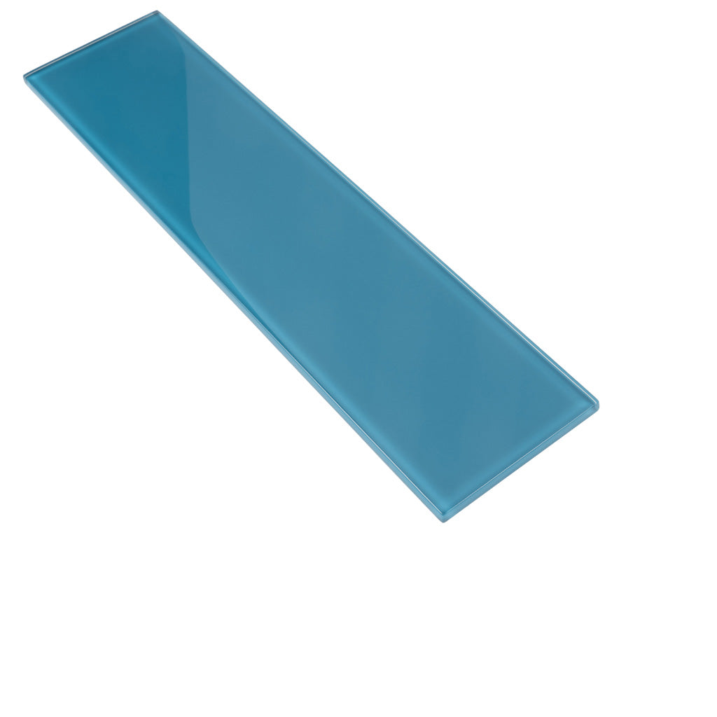 Cerulean Blue 4x16 Glossy Subway Glass Tile (12 pack, 5.33 sq ft/case) - Sample