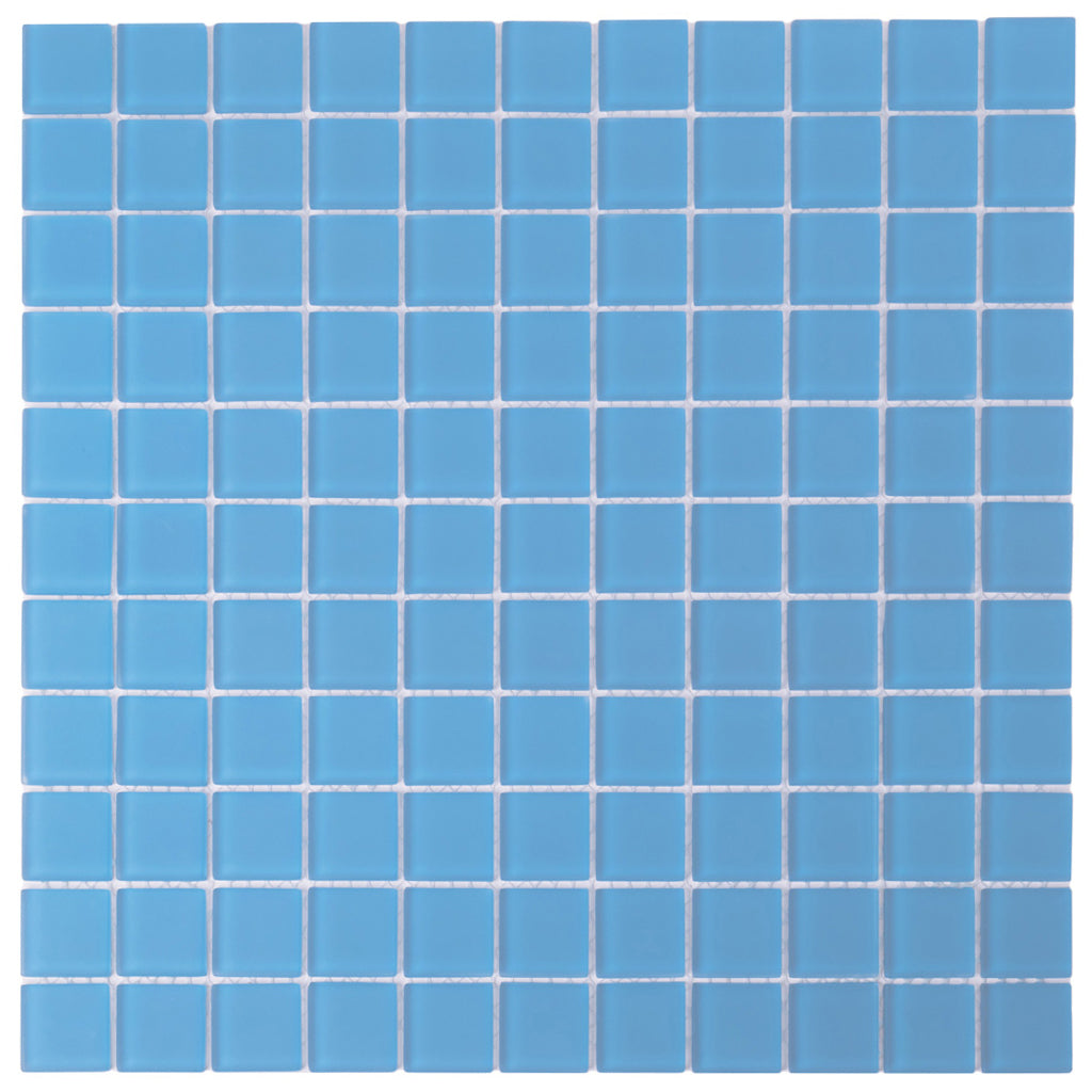 1x1 cerulean blue Mosaic Tile