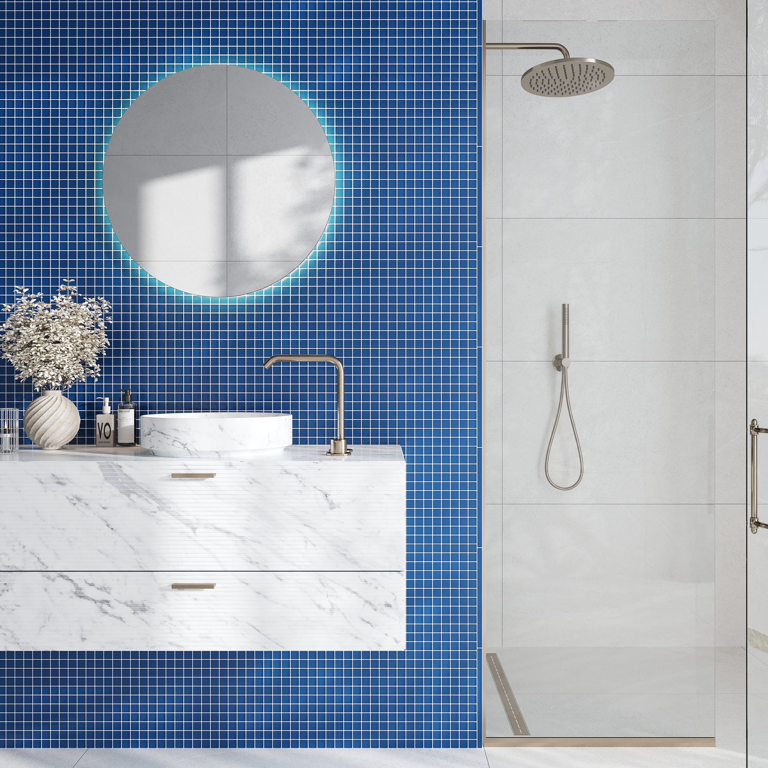 Cerulean Blue 12x12 Matte Square Glass Mosaic Tile (10 pack, 9.67 sq ft/case)