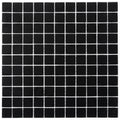 Sample - Black 12x12 Matte Square Glass Mosaic Tile (10 pack, 9.67 sq ft/case)