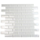 White 12x12 Glossy Brick Glass Mosaic Tile (5 pack, 4.92 sq ft/case) - Sample