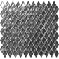 10 pack Silver 10.8 in. x 11.4 in. Diamond Glossy Glass Mosaic Floor and Wall Tile (8.55 sq ft/case) - Sample