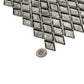10 pack Silver 10.8 in. x 11.4 in. Diamond Glossy Glass Mosaic Floor and Wall Tile (8.55 sq ft/case) - Sample