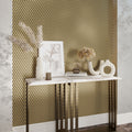 gold glossy diamond glass mosaic tile on indoor wall with 11x11 inch size