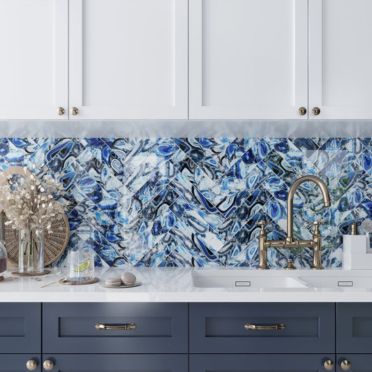 Blue 3x12 Glossy Glass Subway Tile (20 pack, 5 sq ft/case) - Sample