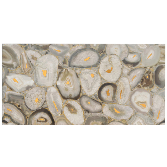 Onira 24x48 Beige Gold Porcelain Large Format Swirls Agate Wall Tile (2 Pack, 15.5 sq ft/case) - Sample