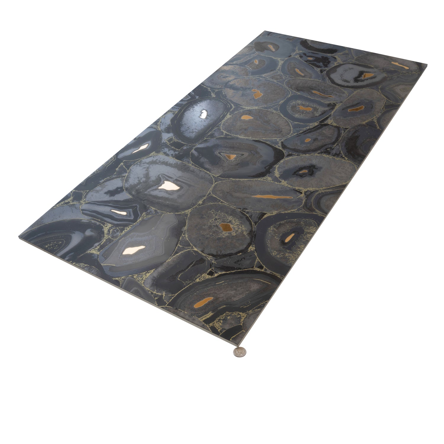 Black Gold 24x48 Matte Polished Volcanic Agate Porcelain Large Tile (2 pack, 15.5 sq ft/case)