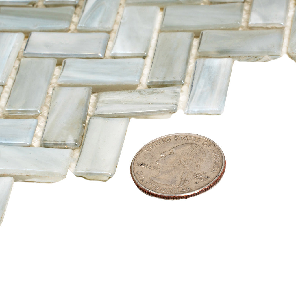 12x12 Beige Herringbone Polished Glass Mosaic Tile - Beige Herringbone ...