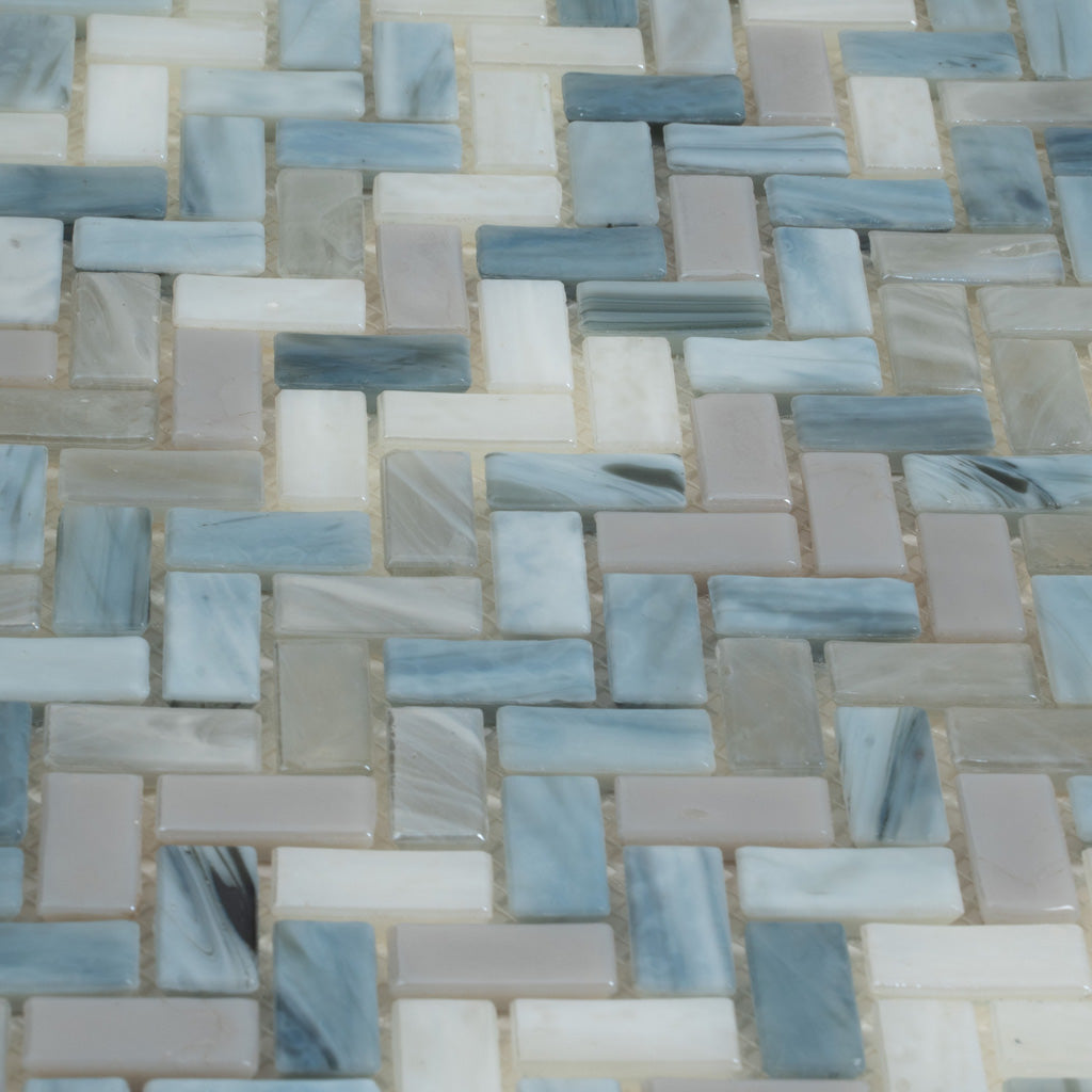 12x12 Blue and Gray Glass Tile