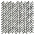 Sample - Silver 12x12 Glossy Herringbone Glass Mosaic Tile (10 pack, 9.75 sq ft/case)