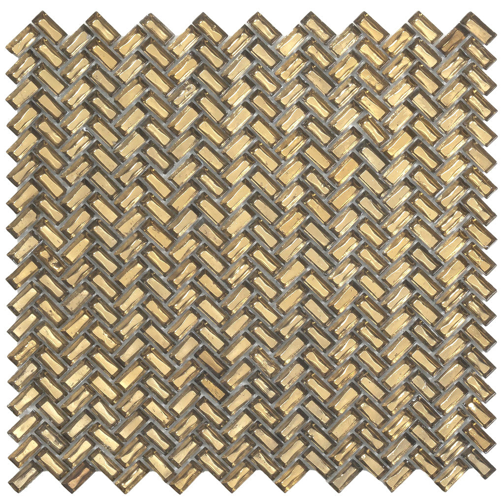 12x12 Gold Herringbone Tile