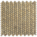 Sample - Gold 12x12 Glossy Herringbone Glass Mosaic Tile (10 pack, 9.75 sq ft/case)