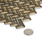 Gold 12x12 Glossy Herringbone Glass Mosaic Tile (10 pack, 9.75 sq ft/case) - Sample