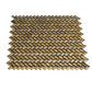 Gold 12x12 Glossy Herringbone Glass Mosaic Tile (10 pack, 9.75 sq ft/case) - Sample
