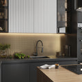 Gold glossy glass herringbone mosaic tile backsplash in kitchen wall, 12x12 inches