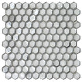 Sample - Silver 11x11 Glossy Matte Hexagon Glass Mosaic Tile (10 pack, 8.63 sq ft/case)