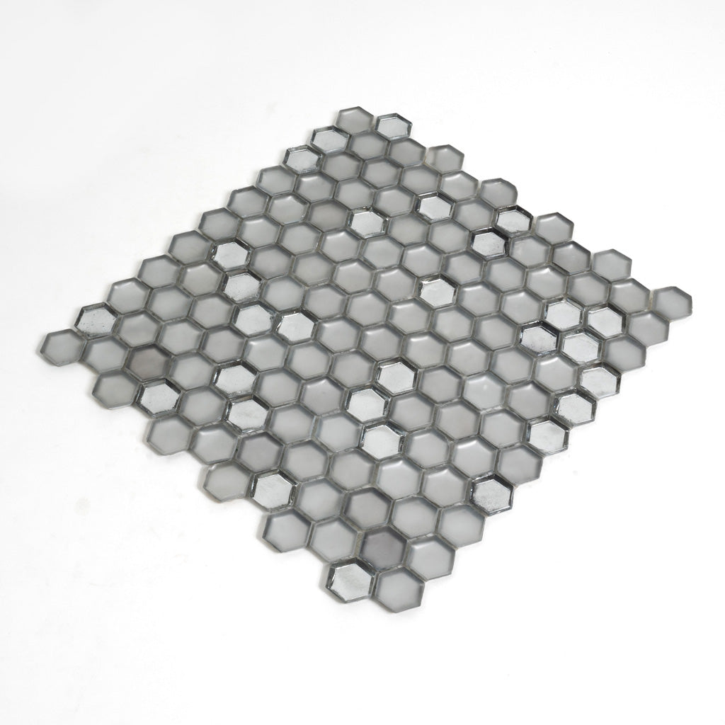 11x11 Silver Mosaic Floor and Wall Tile 
