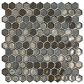 Sample - Gray 11x11 Glossy Matte Hexagon Glass Mosaic Tile (10 pack, 8.63 sq ft/case)