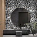 Gray glossy matte hexagon glass mosaic tile backsplash, 11x11 inch size