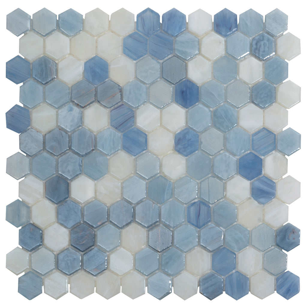 Shiny Hexagon Glass Mosaic Tile