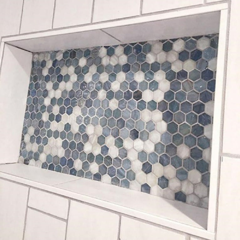 Light Blue Mosaic Floor and Wall Tile 