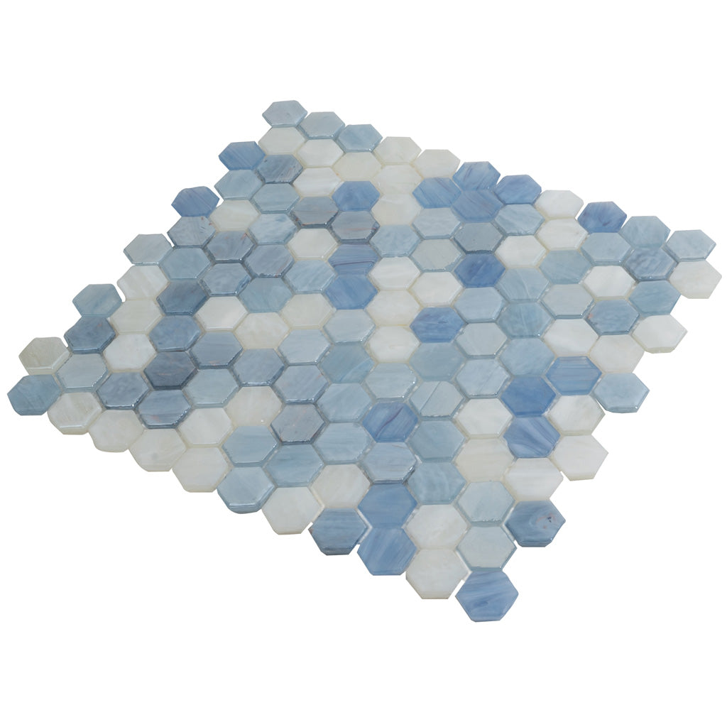 Mesmerizing Blue Hex Mosaic Tile