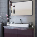 Silver glossy hexagon glass mosaic tile on bathroom wall