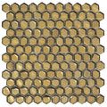 Sample - Gold 11x11 Glossy Hexagon Glass Mosaic Tile (10 pack, 8.63 sq ft/case)