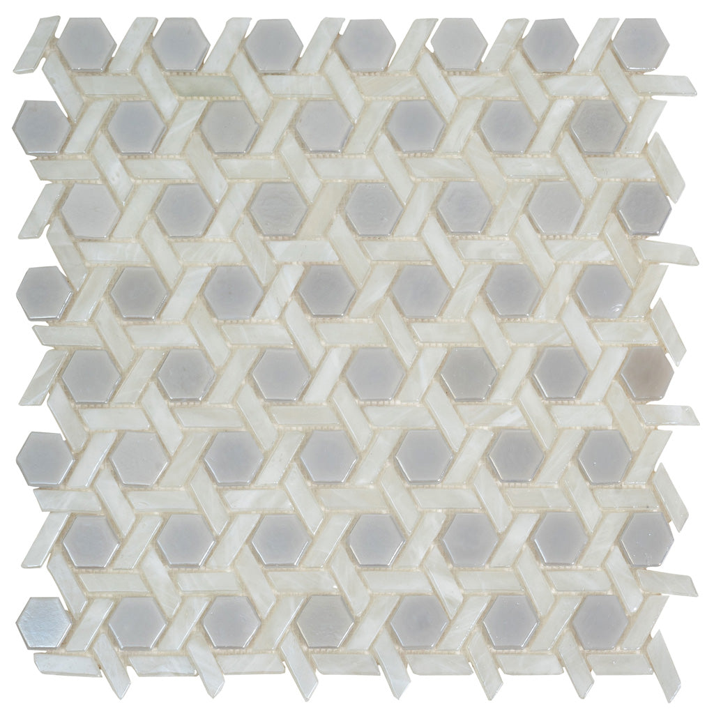 Cotton White Glass Tile