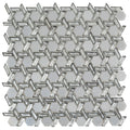 Sample - Silver 12x12 Glossy Hexagon Glass Mosaic Tile (10 pack, 9.67 sq ft/case)