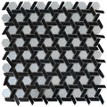 Sample - Black 12x12 Glossy Hexagon Glass Mosaic Tile (10 pack, 9.67 sq ft/case)