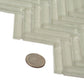 White 12x12 Glossy Matte Herringbone Glass Mosaic Tile (5 pack, 4.83 sq ft/case) - Sample