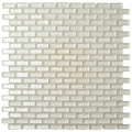 Sample - Pearl Beige 11x11 Glossy Matte Brick Glass Mosaic Tile (5 pack, 4.83 sq ft/case)