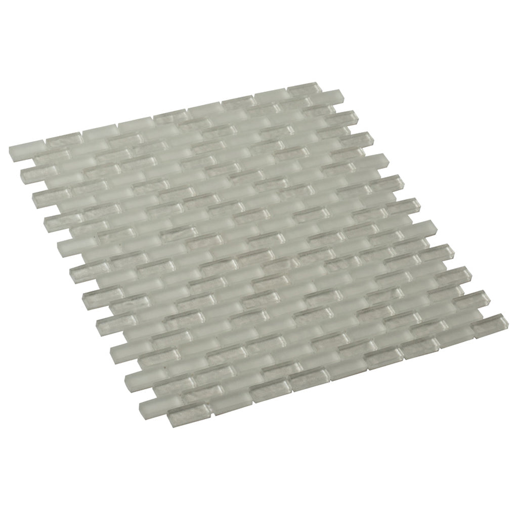 Pearl Beige 11x11 Glossy Matte Brick Glass Mosaic Tile (5 pack, 4.83 sq ft/case) - Sample