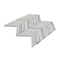 Pearl white polished Thassos shell mosaic tile in herringbone pattern with 12x12 size