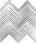 Sample - Pearl White 12x12 polished Thassos, Shell Herringbone Mosaic tile (5 pack, 5.08 sq ft/case)