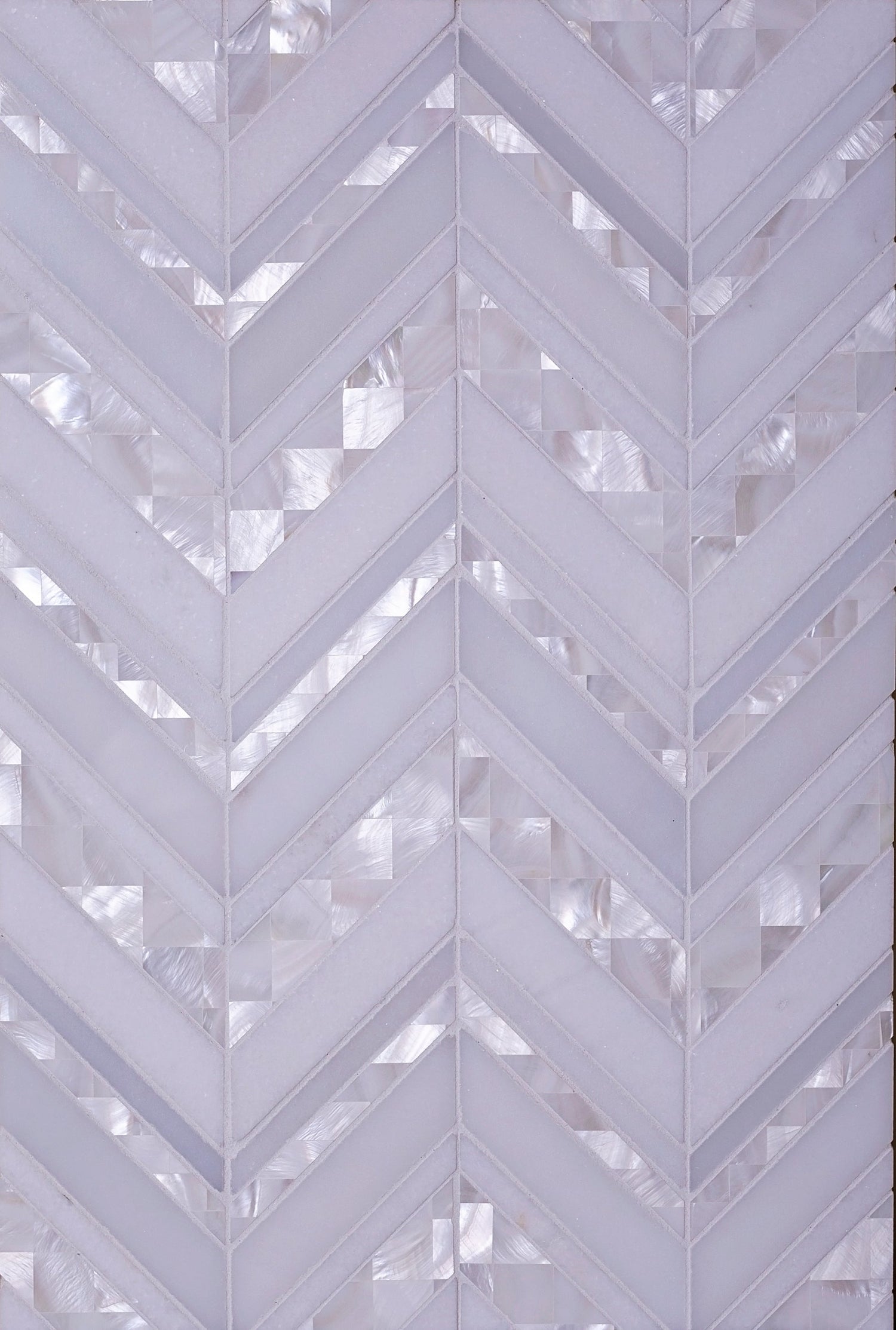 Sample - Pearl White 12x12 polished Thassos, Shell Herringbone Mosaic tile (5 pack, 5.08 sq ft/case)