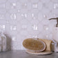 polished pearl white thassos shell octagon mosaic tile 12x12 with glossy finish