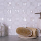 Sample - Pearl White 12x12 Polished Thassos, Shell Octagon Mosaic tile (5 pack, 5.16 sq ft/case)