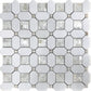 Sample - Pearl White 12x12 Polished Thassos, Shell Octagon Mosaic tile (5 pack, 5.16 sq ft/case)