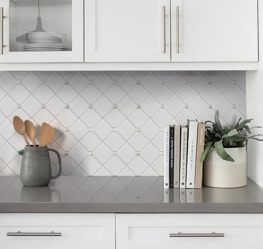 Pearl white polished Thassos shell hexagon mosaic tile with bright reflective finish