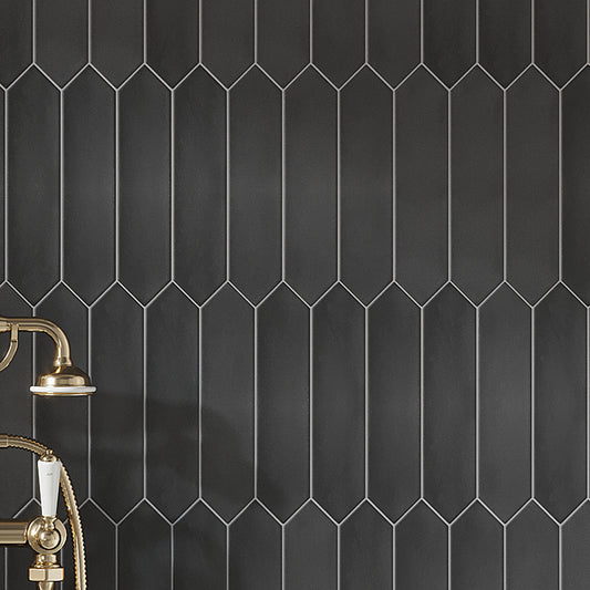 Black 2x10 Matte Picket Ceramic Tile (44 pack, 5.38 sq ft/case)