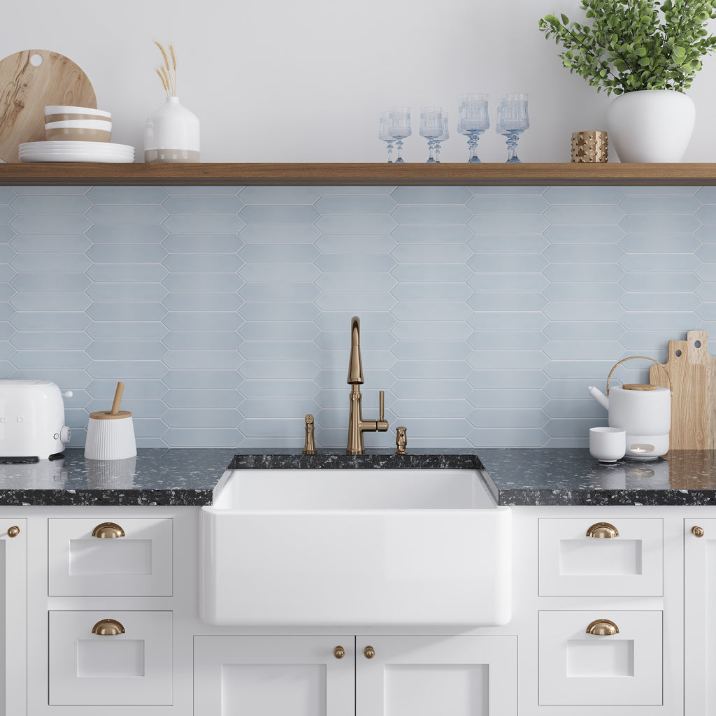 Stone Blue 2x10 Matte Picket Ceramic Tile (44 pack, 5.38 sq ft/case) - Sample