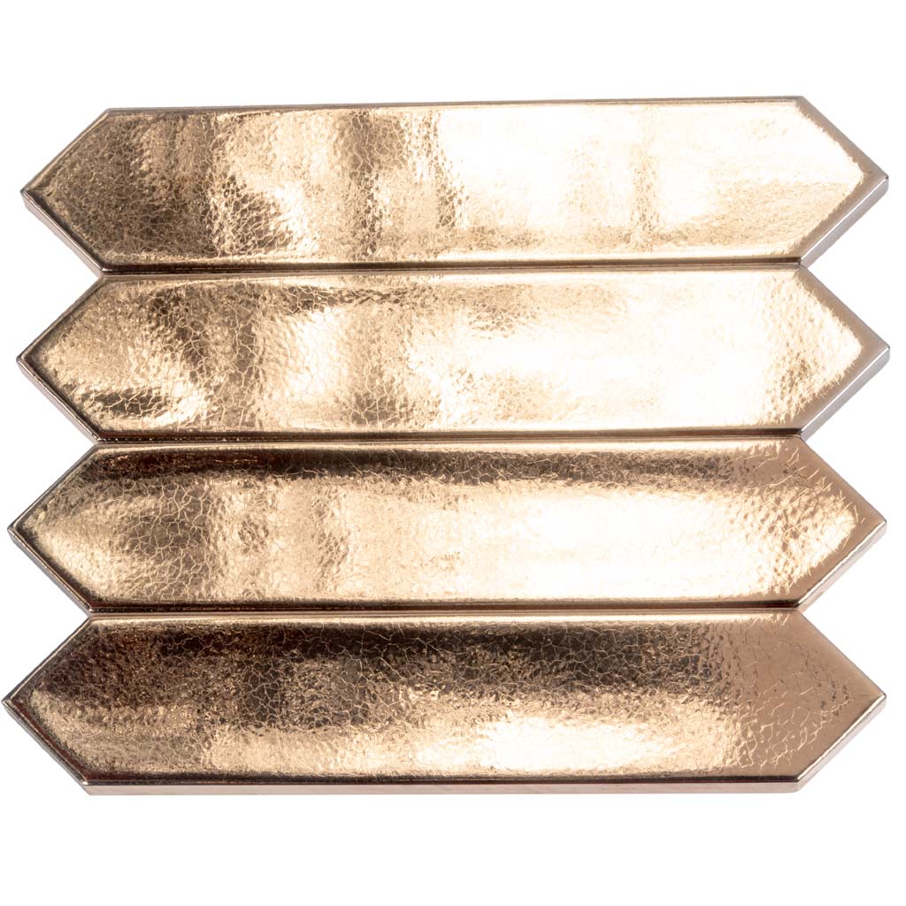 Gold 2x10 Glossy Picket Ceramic Tile (44 pack, 5.38 sq ft/case) - Sample