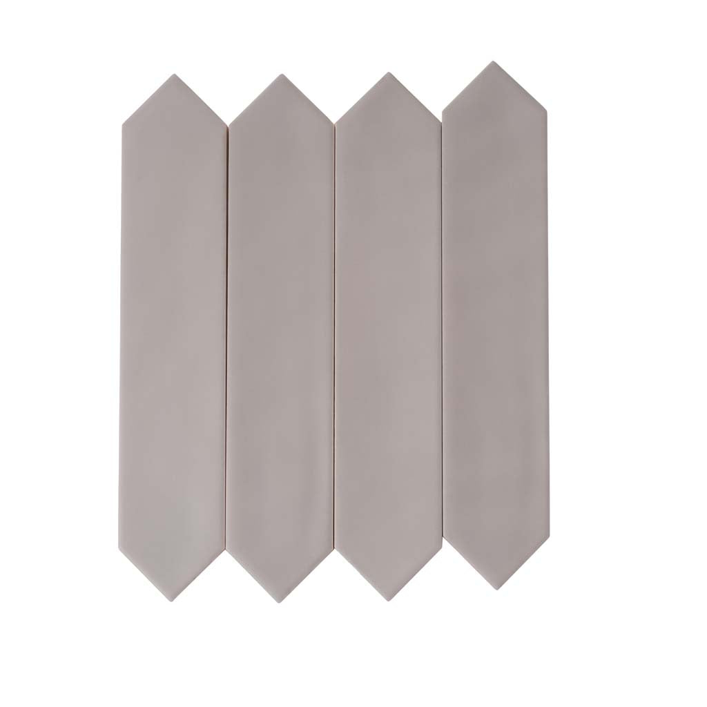 Gray 2x10 Matte Picket Ceramic Tile (44 pack, 5.38 sq ft/case) - Sample