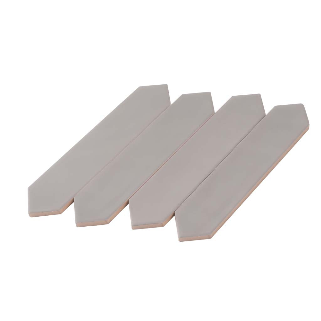 Gray 2x10 Matte Picket Ceramic Tile (44 pack, 5.38 sq ft/case) - Sample