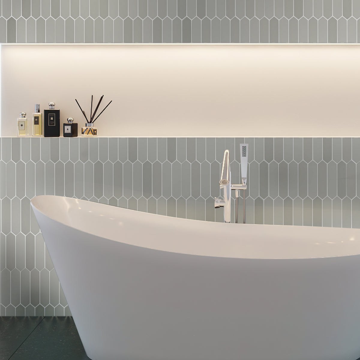 Gray 2x10 Matte Picket Ceramic Tile (44 pack, 5.38 sq ft/case) - Sample